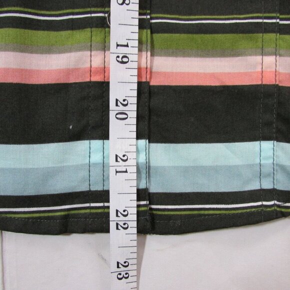 Cruel Girl's Medium Long Sleeve Stripe Print Snap Western Shirt - Multi - Picture 3 of 4